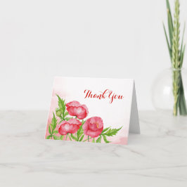 Akvarelltackkort med vallmo tack kort