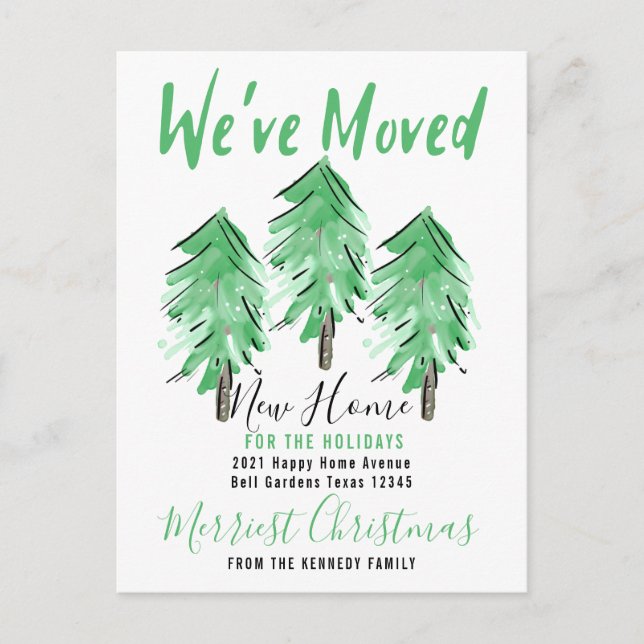 Akvarelltall Ny Hem För Högtiderna Meddelande Vykort (Framsida)