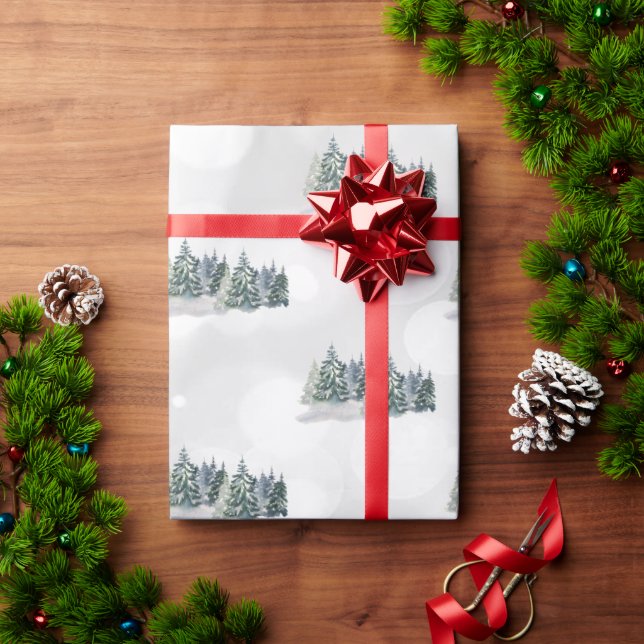 Akvarelltall, skog presentpapper (Julgåva)
