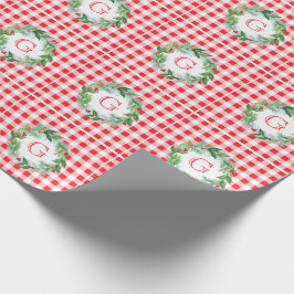 Akvarelltallkrans MONOGRAM Röd ruta Presentpapper