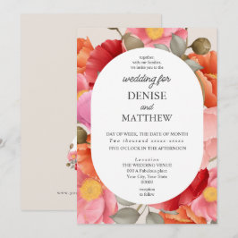 Akvarellvallmo på Cameo Beige Bakgrund Inbjudningar