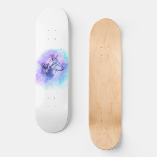 Akvarellvarg Mini Skateboard Bräda 18,5 Cm