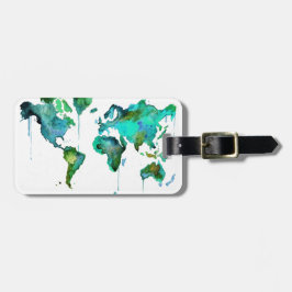 Akvarellvärld av kartan bagagebricka