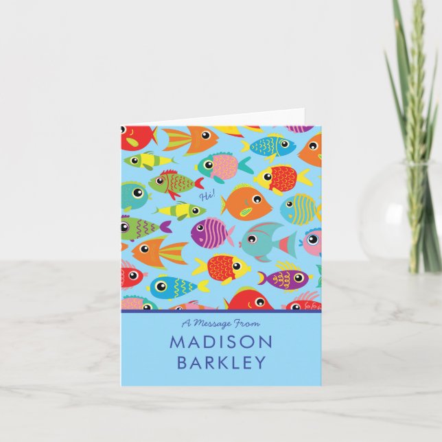 Akvarie Tropiska Fiskar Söt Ungdomskort Anteckningskort (Framsida)