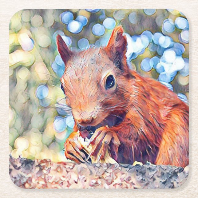 akvarieekorre underlägg papper kvadrat (Framsidan)