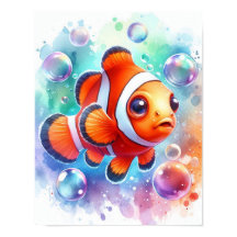 Akvariefisk i vattenfärg