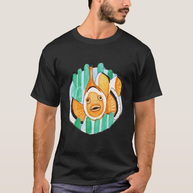 Akvariefisk i vattenfärg t shirt (Framsida)