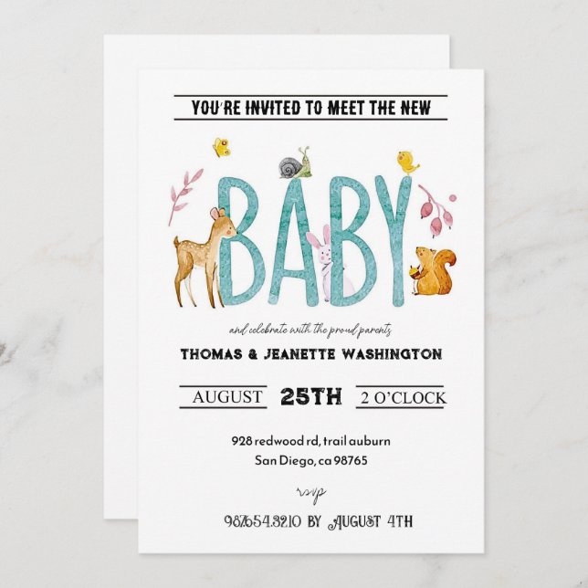 Akvariefiskar - smutta & se träffa och hälsa på inbjudningar (Fram/baksida)