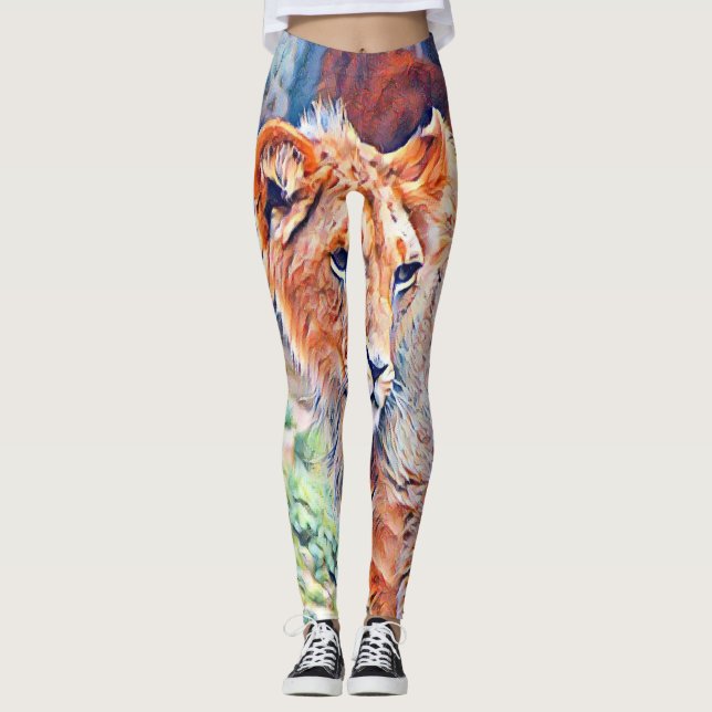 akvarielejon leggings (Framsida)