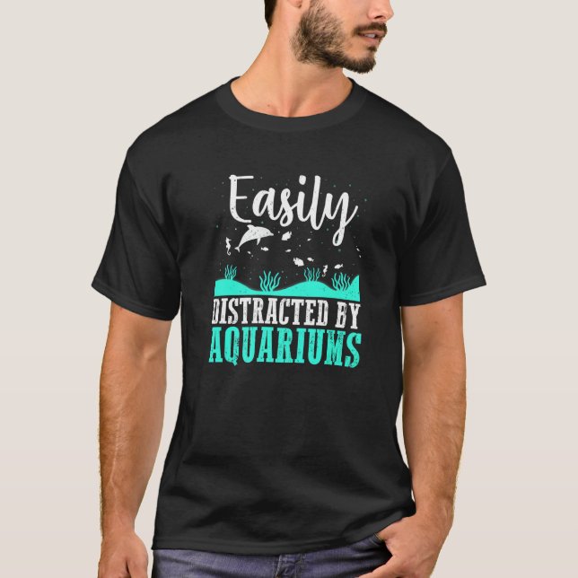 Akvarier Lätt Distraherade  Fisk Tank  Fisk T Shirt (Framsida)