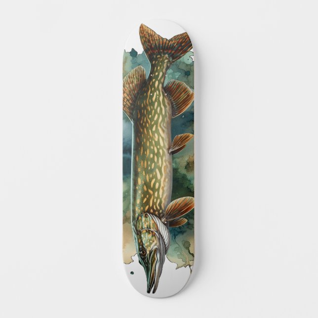 Akvarieserie: Gädda Mini Skateboard Bräda 18,5 Cm (Framsida)