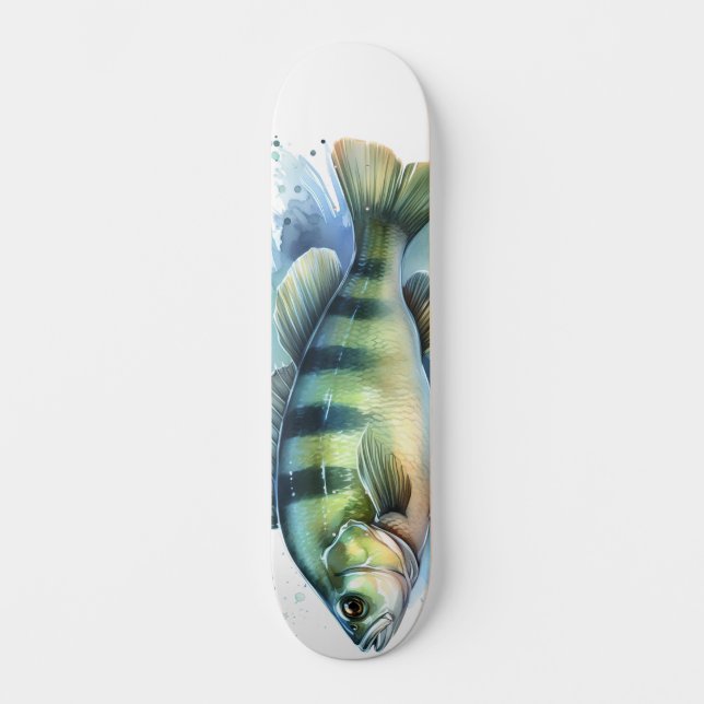 Akvarieserien: Abborre Mini Skateboard Bräda 18,5 Cm (Framsida)