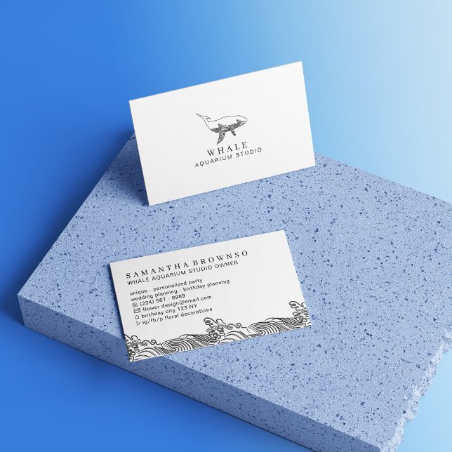 Akvariet Val Visitkort (Aquarium Whale Business Card)