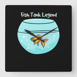 Akvarieuppassare - Fisk Tank Legend Fyrkantig Klocka