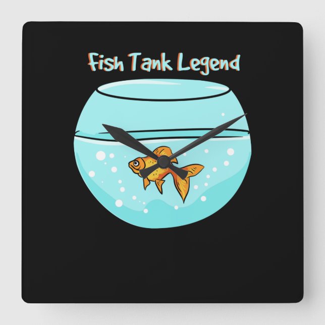 Akvarieuppassare - Fisk Tank Legend Fyrkantig Klocka (Framsida)