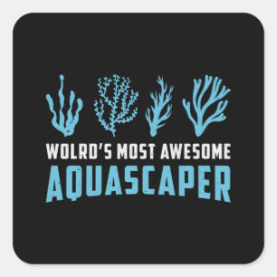 Akvarist World's Most Aquascaper Retro Aquarium Fyrkantigt Klistermärke