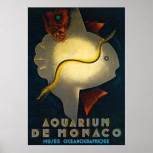 Akvarium de Monaco advertizingaffisch Poster