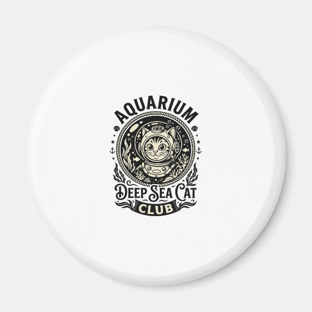Akvarium Djuphavskatt Rolig Katt Grafisk - Akvariu Magnet (Framsidan)