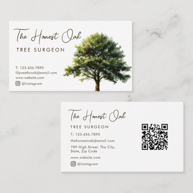 Akvatell Ek Modern Elegant Skrift Visitkort (Fram/baksida)