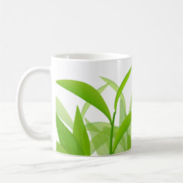 Akvatint ljusgröna blad kaffemugg