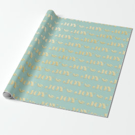 Akvatint och teal julpapper med guldfärgade accent