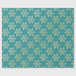 Akvatint & Teal Julpapper med Guldaccentuer