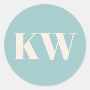 Akvaton Stort Initial Monogram Personligt Runt Klistermärke