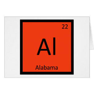 Al - Alabama Statens kemi periodiska system symbol Hälsningskort