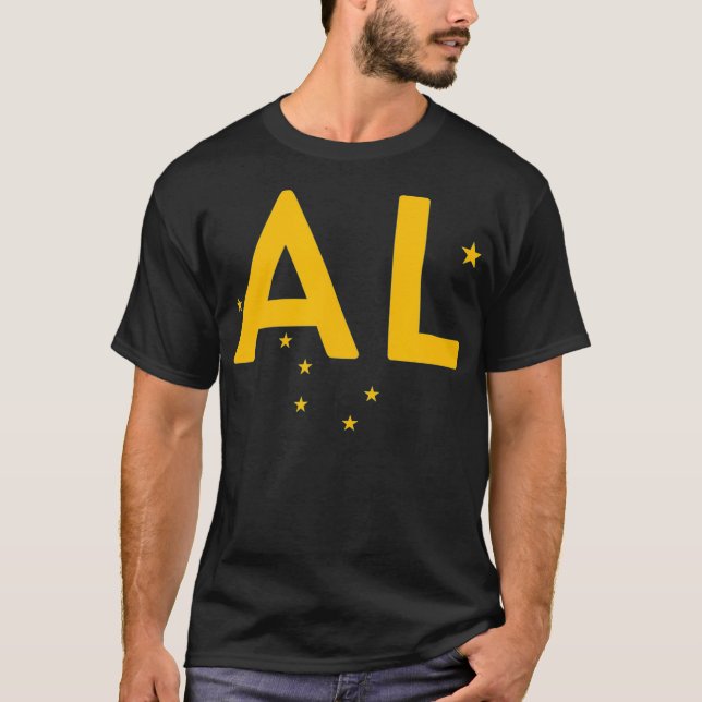 AL Alaska tredelad kombinationsdesign Alaska Flagg T Shirt (Framsida)