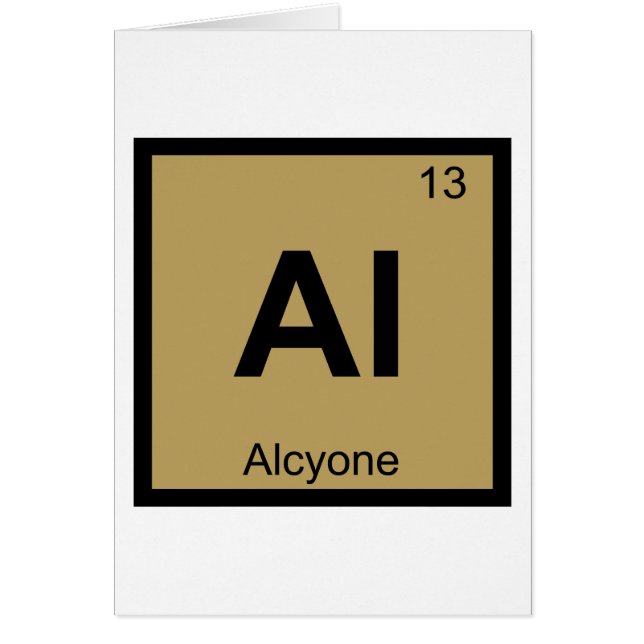 Al - Alcyone Plejaderna Kemisk Periodiska Systemet Hälsningskort (Framsidan)