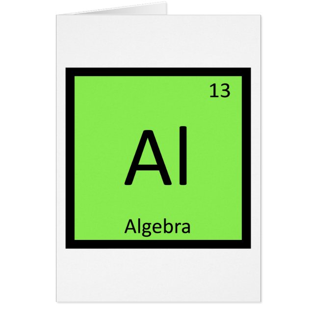 Al - Algebra Matematik Kemi Periodiska Systemet Sy Hälsningskort (Framsidan)