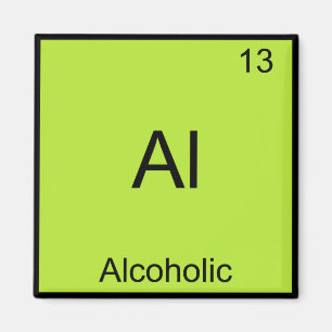 Al - Alkoholhaltig Kemiskt Elemente Symbol Roligt Magnet