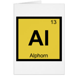 Al - Alphyrmusik Kemins Periodiska System Symbol Hälsningskort