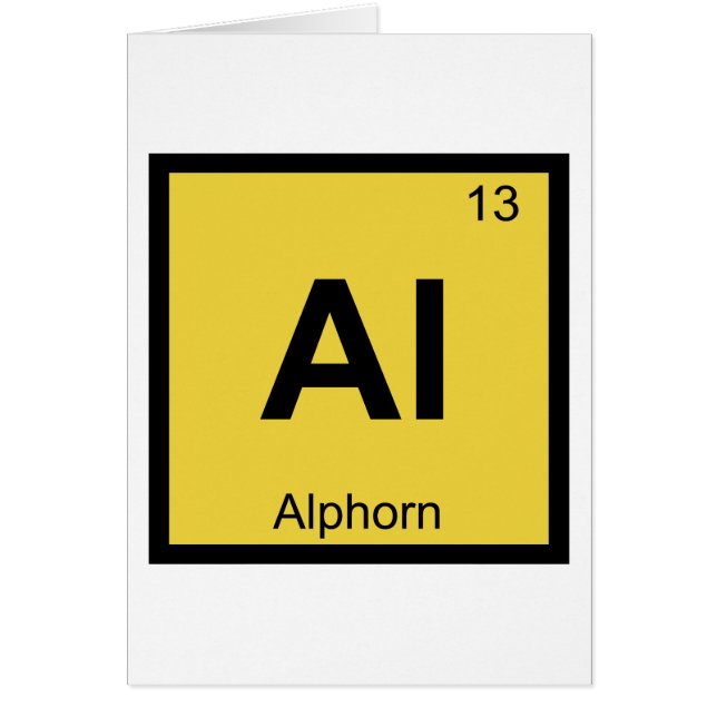 Al - Alphyrmusik Kemins Periodiska System Symbol Hälsningskort (Framsidan)