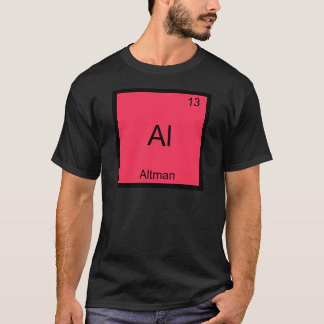Al - Altman Rolig T-Shirt med Kemiskt Elementsymbo (Framsida)