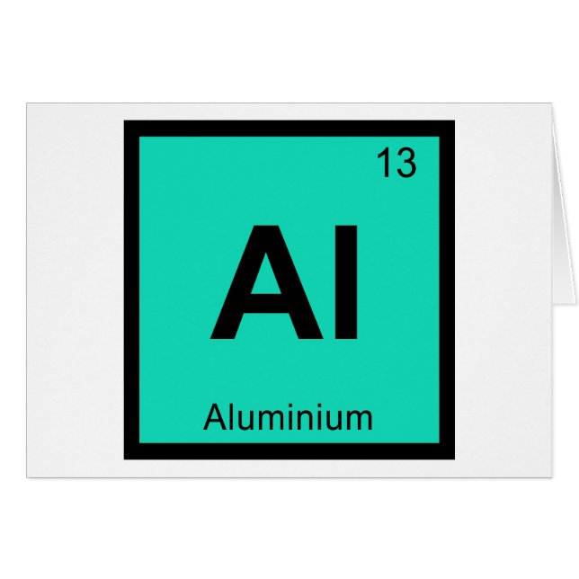 Al - Aluminium Kemi Periodiska Systemet Symbol Hälsningskort (Framsidan Horizontal)