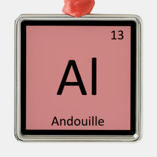 Al - Andouille Sause Chemistry Periodic Bord Julgransprydnad Metall