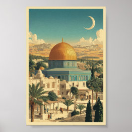 Al-Aqsa-moskén - Ikonisk islamisk arkitektonisk ko Poster