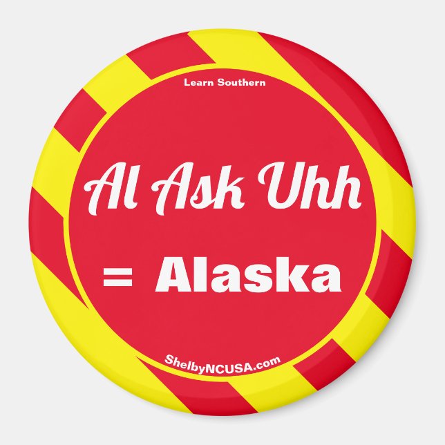 Al Ask Uhh Red/Gult Magnet (Framsidan)