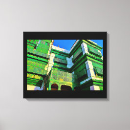 Al Balad Grönt Byggnad Canvastryck