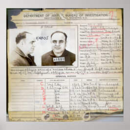 AL CAPONE CRIMINAL HISTORY 1932 POSTER