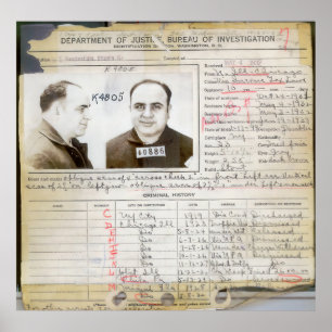 AL CAPONE CRIMINAL HISTORY 1932 POSTER
