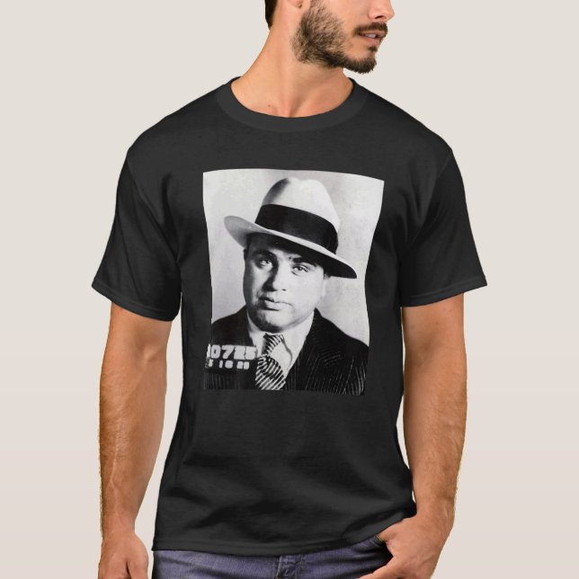 Al Capone Gangster Porträtt T Shirt (Framsida)