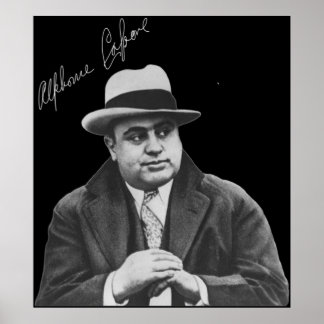 Al Capone Reproduction Namnteckning Merchandise Poster