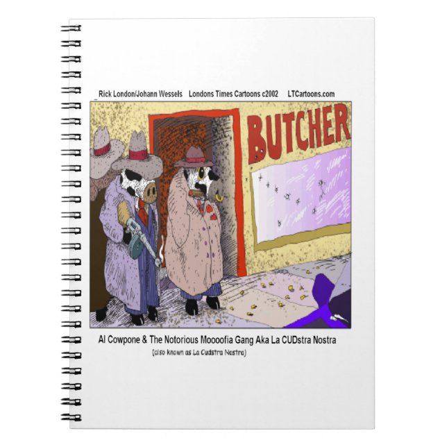 Al Cowpone och Moofia Gang Funny Cows Anteckningsbok (Framsidan)