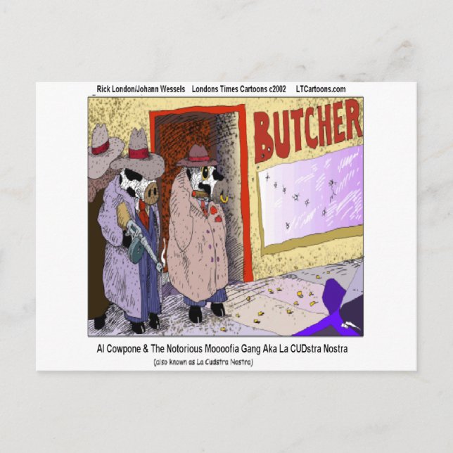 Al Cowpone och Moofia Gang Funny Cows Vykort (Framsida)