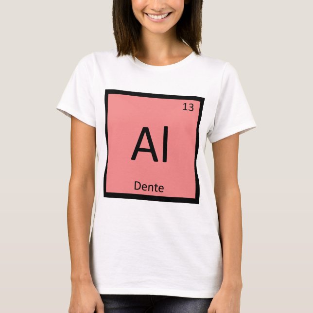 Al - Dente Pastakemi Periodiska Systemets Symbol Tee (Framsida)