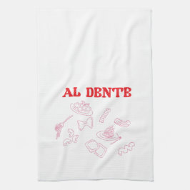 Al Dente Rosa and Red Kökshandduk