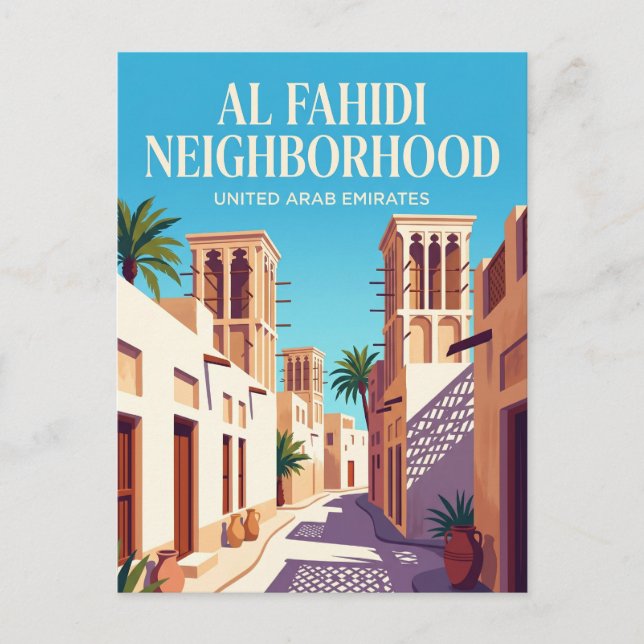 Al Fahidi historiska stadsdel Vykort (Framsida)
