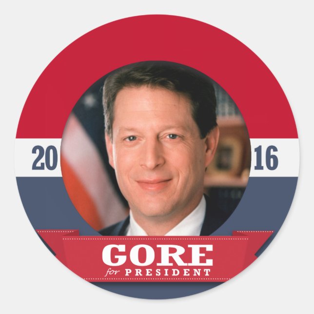 AL GORE 2016 RUNT KLISTERMÄRKE (Framsida)